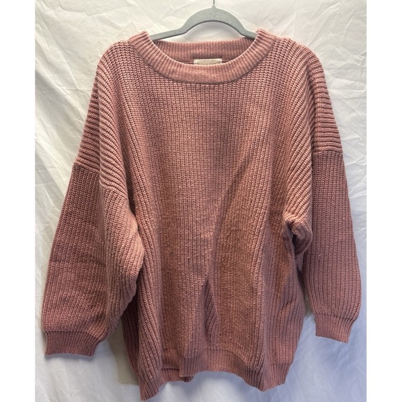 Roaman's Sweaters - Roaman's Women's 3X Pink Chunky Knit Sweater Acrylic Oversized Pullover Plus